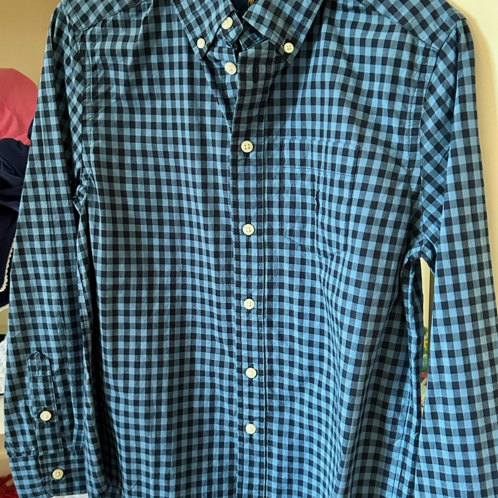 Boys’Ralph Lauren Blue Casual Button Down Shirt Gingham Pattern